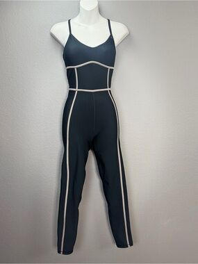Abercrombie & Fitch YPB Black Taupe SculptLUX Jumpsuit Sz XS Yoga Fitness Gym